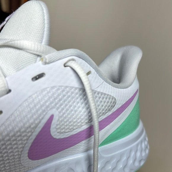 Nike Revolution White and Purple Athletic Shoes - Picture 7 of 14